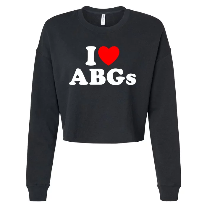 I Love Abgs I Heart Abgs Funny Asian Girl Lover Cropped Pullover Crew