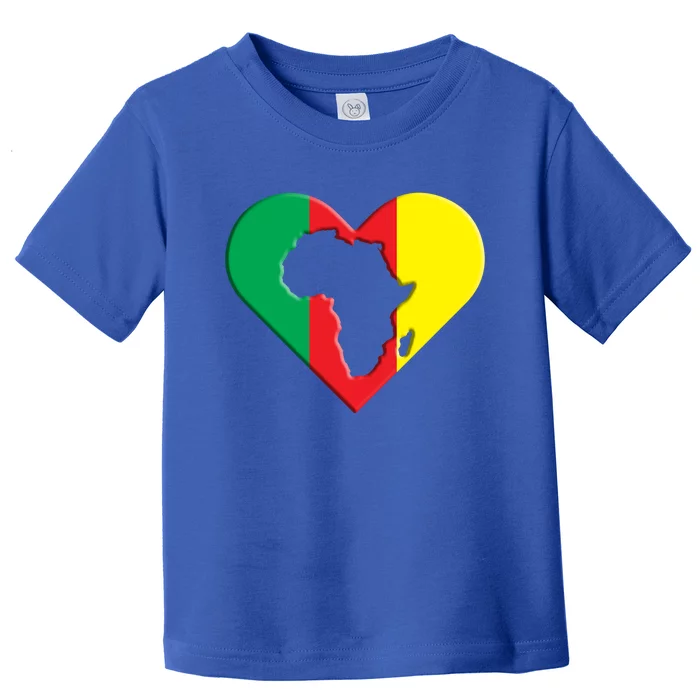 I Love Africa Black History Juneteenth Heart Map Of Africa Gift Toddler T-Shirt