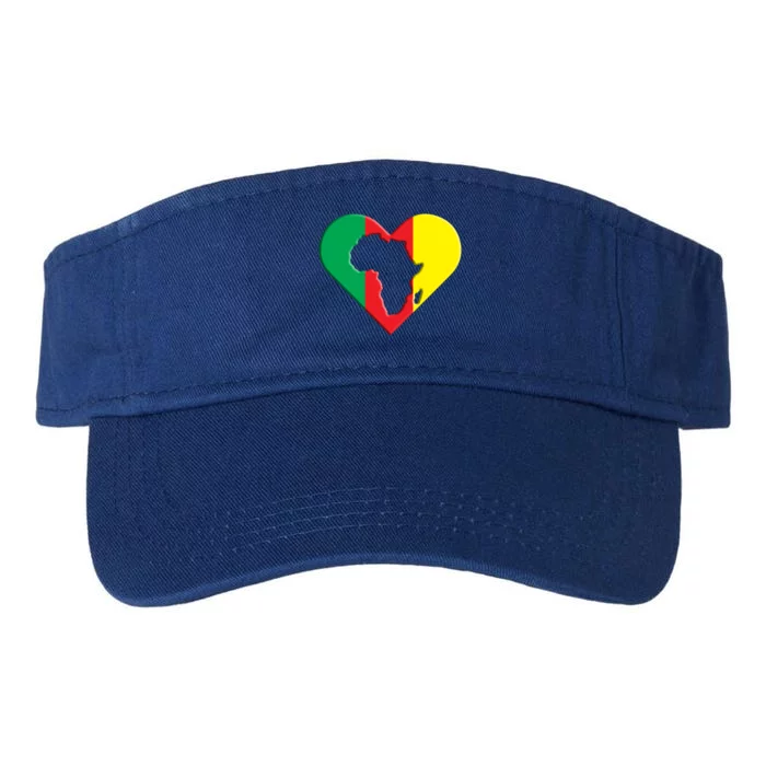 I Love Africa Black History Juneteenth Heart Map Of Africa Gift Valucap Bio-Washed Visor