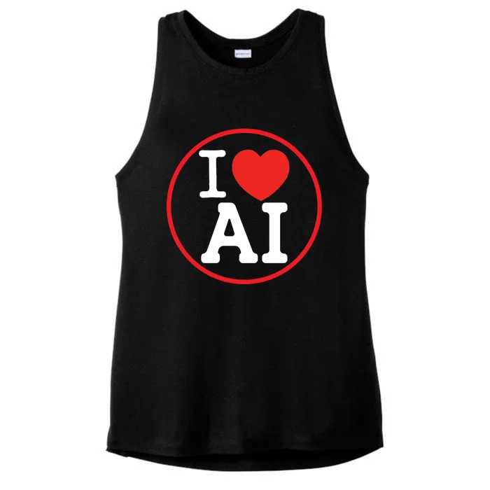 I Love Ai Artificial Intelligence Is Amazing! Cool Gift Ladies Tri-Blend Wicking Tank