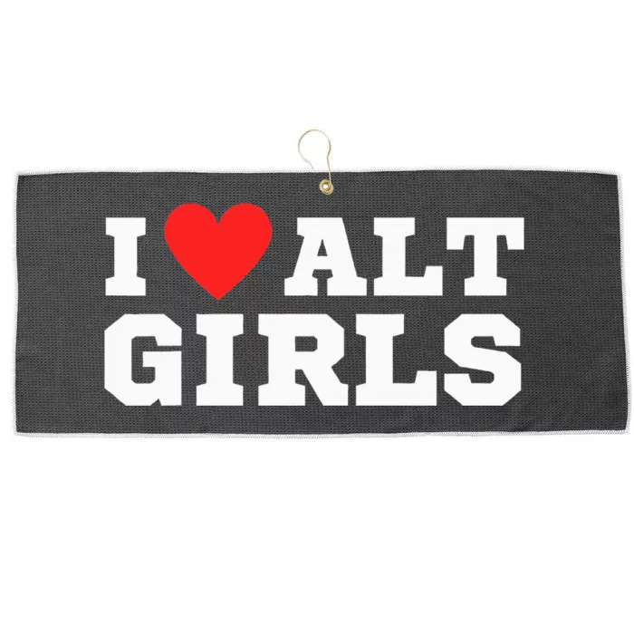 I Love Alt Girl Alternative Girl Large Microfiber Waffle Golf Towel