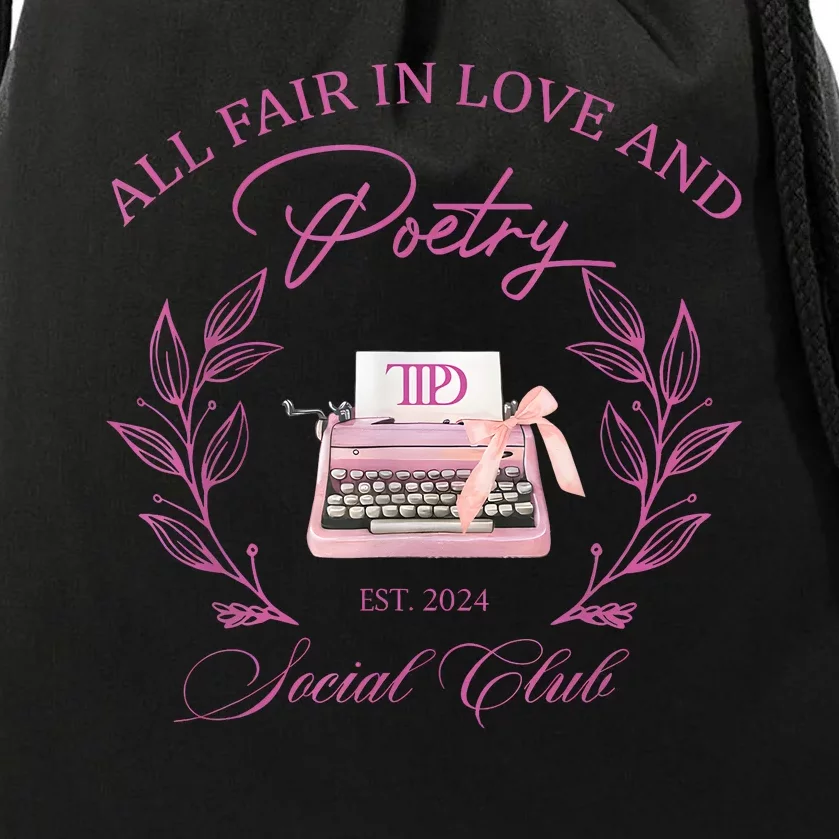 In Love And Poetry Social Club Drawstring Bag