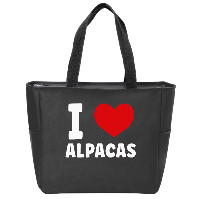 I Love Alpacas Zip Tote Bag