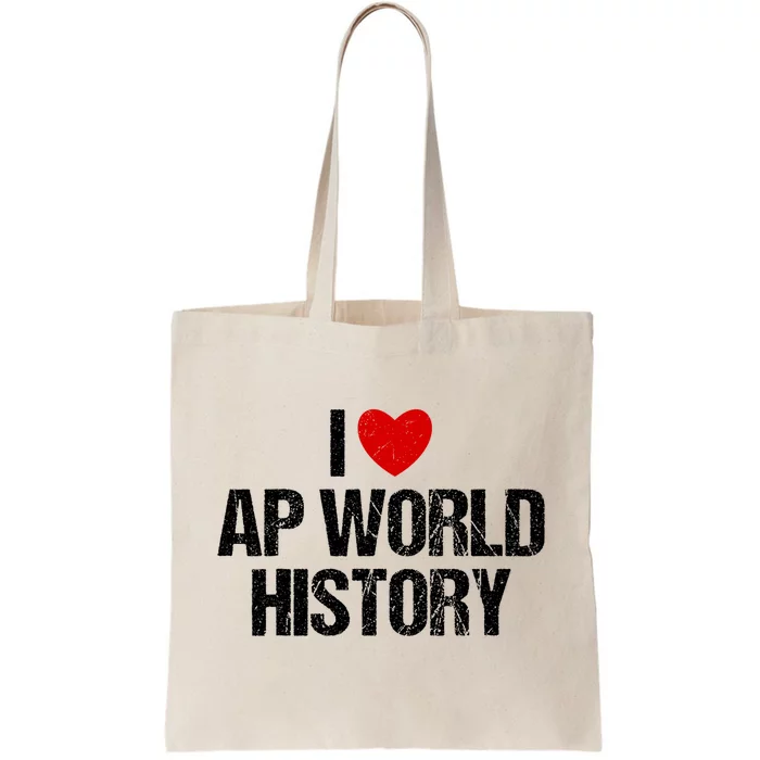 I Love AP World History Funny Retro I Heart AP World History Tote Bag