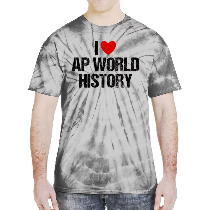 I Love AP World History Funny Retro I Heart AP World History Tie-Dye T-Shirt