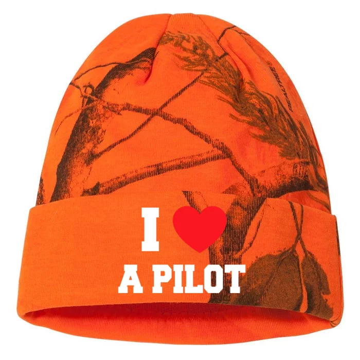 I Love A Pilot Great Gift Kati - 12in Camo Beanie