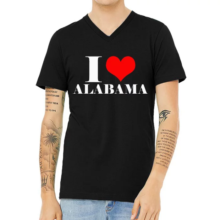 I Love Alabama Usa V-Neck T-Shirt