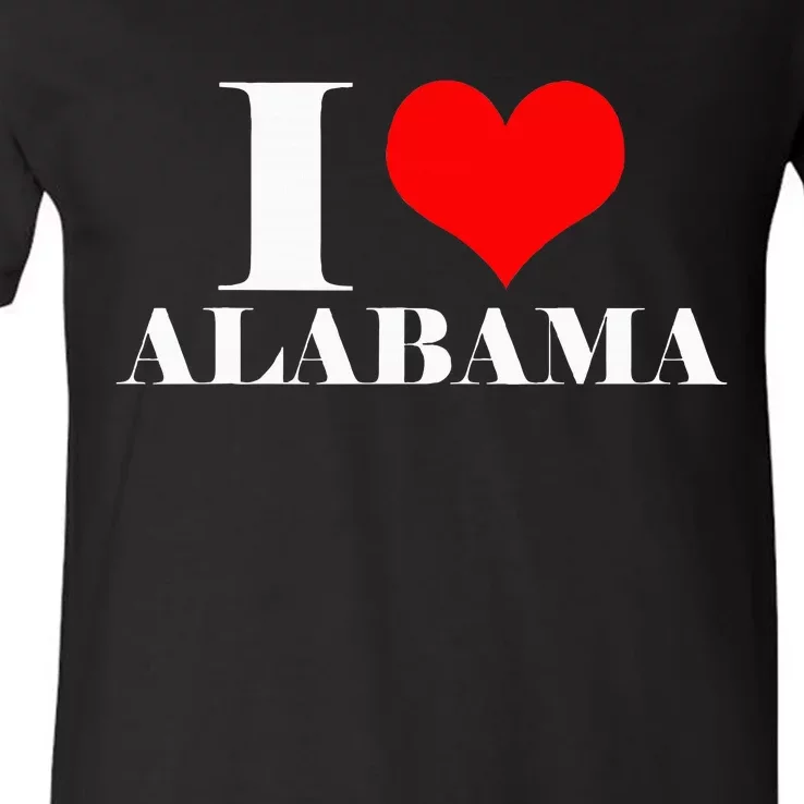 I Love Alabama Usa V-Neck T-Shirt