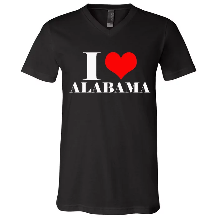 I Love Alabama Usa V-Neck T-Shirt