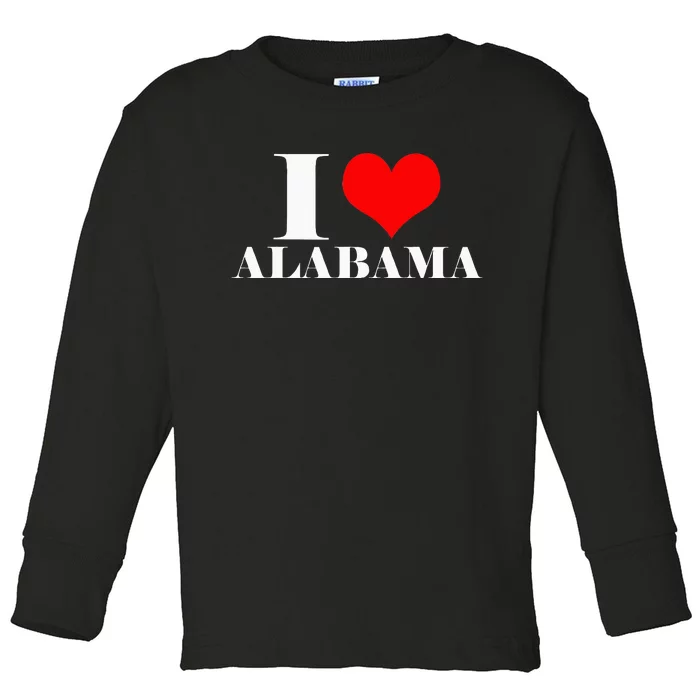 I Love Alabama Usa Toddler Long Sleeve Shirt