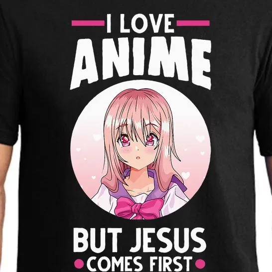 I Love Anime But Jesus Comes First Anime Pajama Set