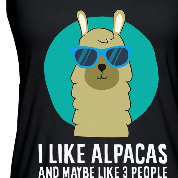 I Like Alpacas And Maybe Like 3 People Cute Alpaca Ladies Essential Flowy Tank