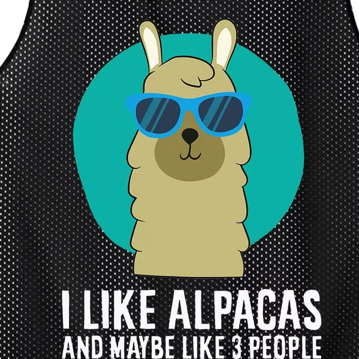 I Like Alpacas And Maybe Like 3 People Cute Alpaca Mesh Reversible Basketball Jersey Tank