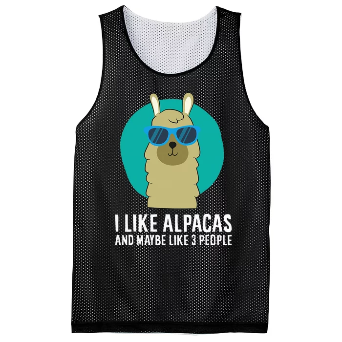 I Like Alpacas And Maybe Like 3 People Cute Alpaca Mesh Reversible Basketball Jersey Tank