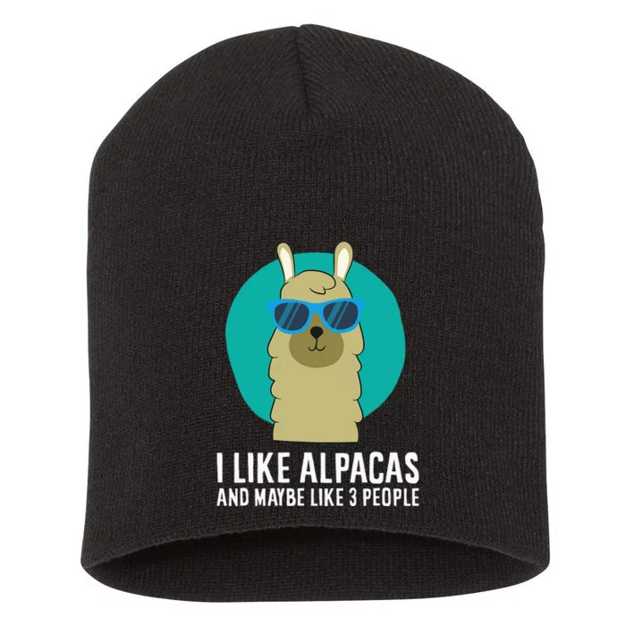 I Like Alpacas And Maybe Like 3 People Cute Alpaca Short Acrylic Beanie