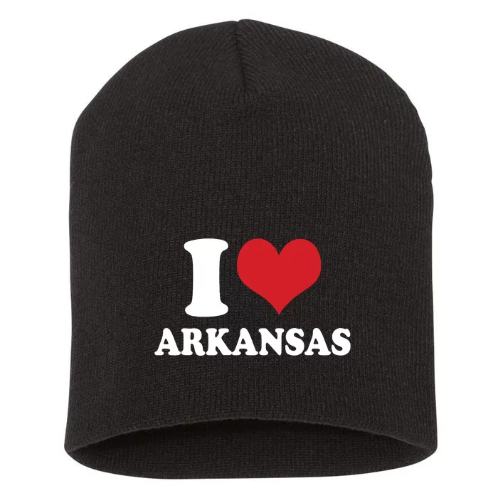 I Love Arkansas Ar American Usa Short Acrylic Beanie