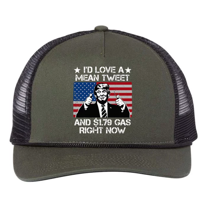 I'd Love A Mean Tweet And 1.79 Gas Right Now Retro Rope Trucker Hat Cap