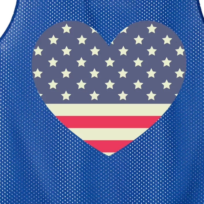 I Love America I Love Usa Heart Gift Mesh Reversible Basketball Jersey Tank