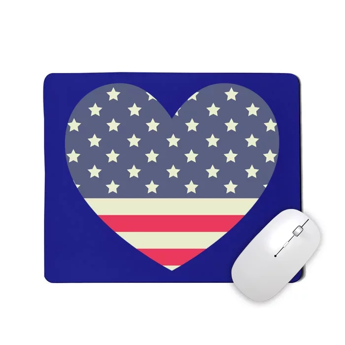 I Love America I Love Usa Heart Gift Mousepad