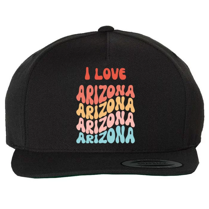 I Love Arizona Vintage Retro State Of Arizona Usa Wool Snapback Cap