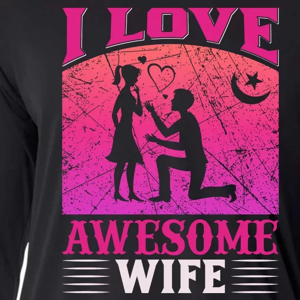 I Love Awesome Wife Cooling Performance Long Sleeve Crew