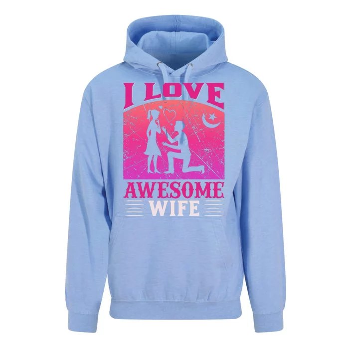 I Love Awesome Wife Unisex Surf Hoodie