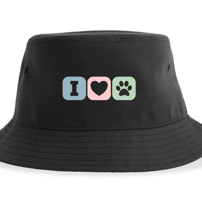 I Love Animals Dog Cat Rescue Owner Gift Sustainable Bucket Hat