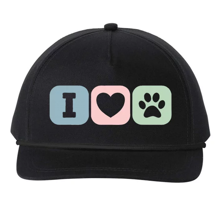 I Love Animals Dog Cat Rescue Owner Gift Snapback Five-Panel Rope Hat