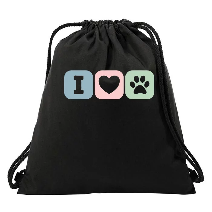 I Love Animals Dog Cat Rescue Owner Gift Drawstring Bag