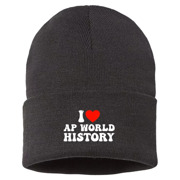 I Love AP World History Sustainable Knit Beanie