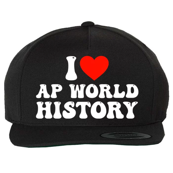 I Love AP World History Wool Snapback Cap