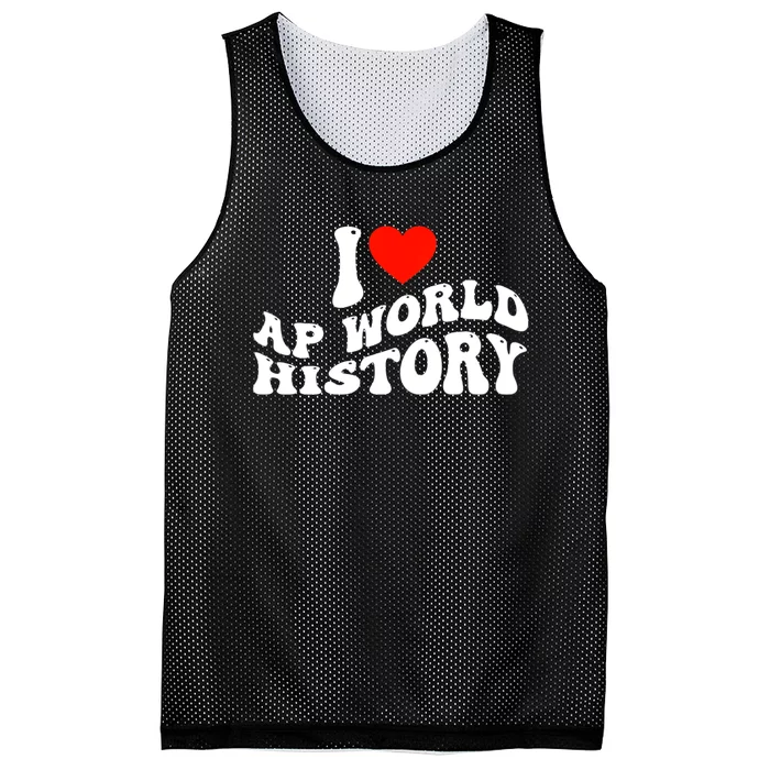 I Love AP World History Mesh Reversible Basketball Jersey Tank