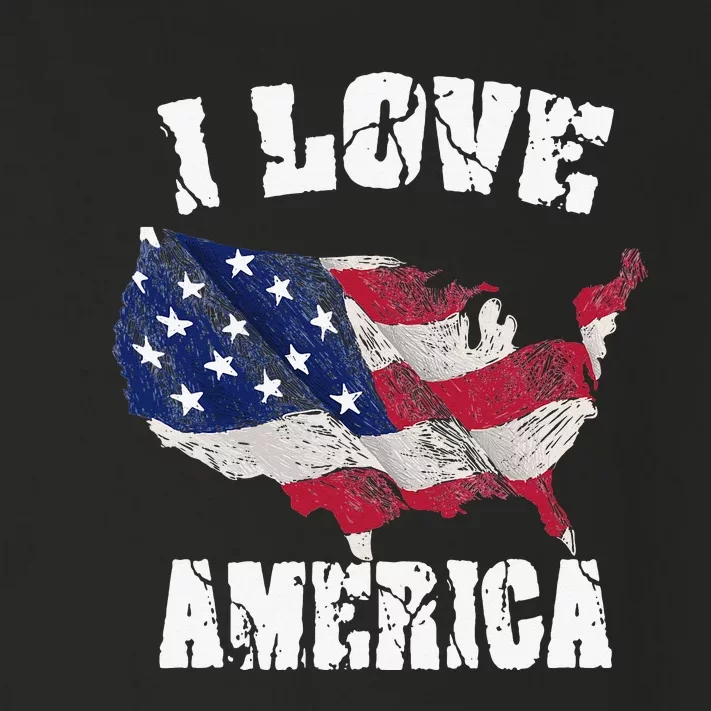 I Love America USA 4th of July Gift Toddler Long Sleeve Shirt