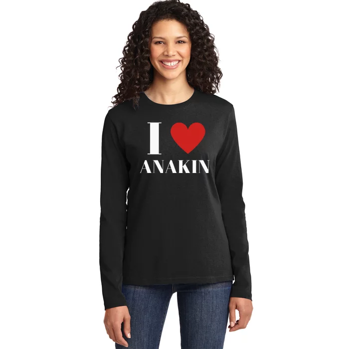 I Love Anakin Heart Family Lover Ladies Long Sleeve Shirt