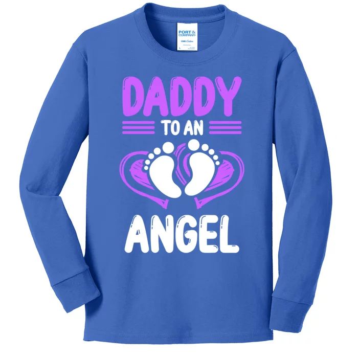 Infant Loss Awareness Pregnant Daddy To An Angel Funny Gift Kids Long Sleeve Shirt