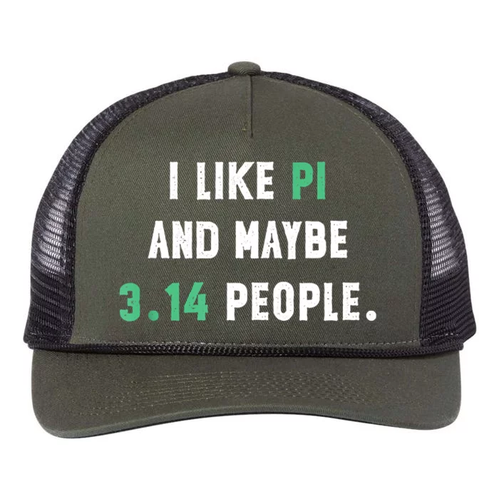 I Like And Maybe 3 People March 14th Math Teacher Pi Day Retro Rope Trucker Hat Cap