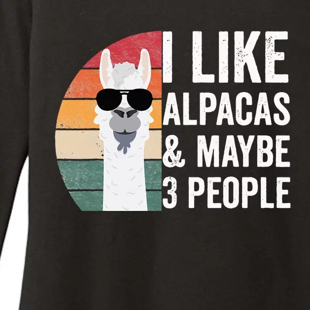 I Like Alpacas And Maybe 3 People Apparel Llama Lovers Womens CVC Long Sleeve Shirt