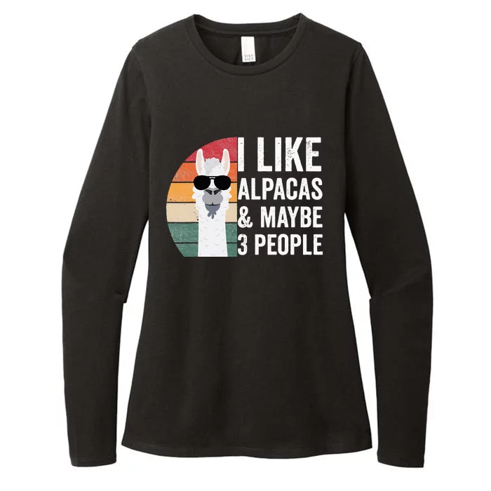 I Like Alpacas And Maybe 3 People Apparel Llama Lovers Womens CVC Long Sleeve Shirt