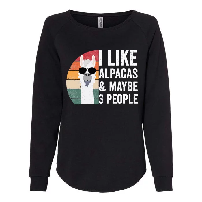 I Like Alpacas And Maybe 3 People Apparel Llama Lovers Womens California Wash Sweatshirt