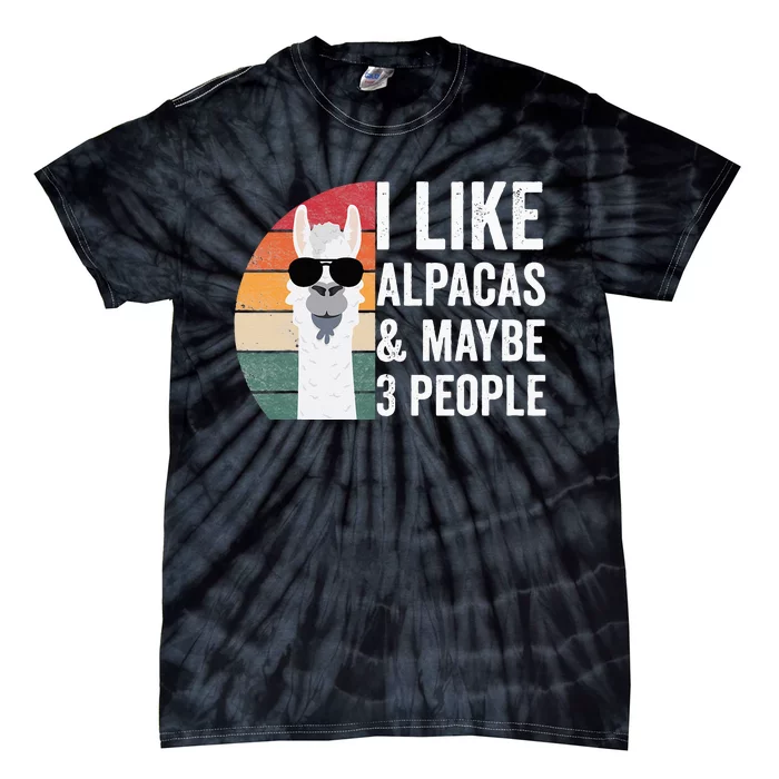 I Like Alpacas And Maybe 3 People Apparel Llama Lovers Tie-Dye T-Shirt