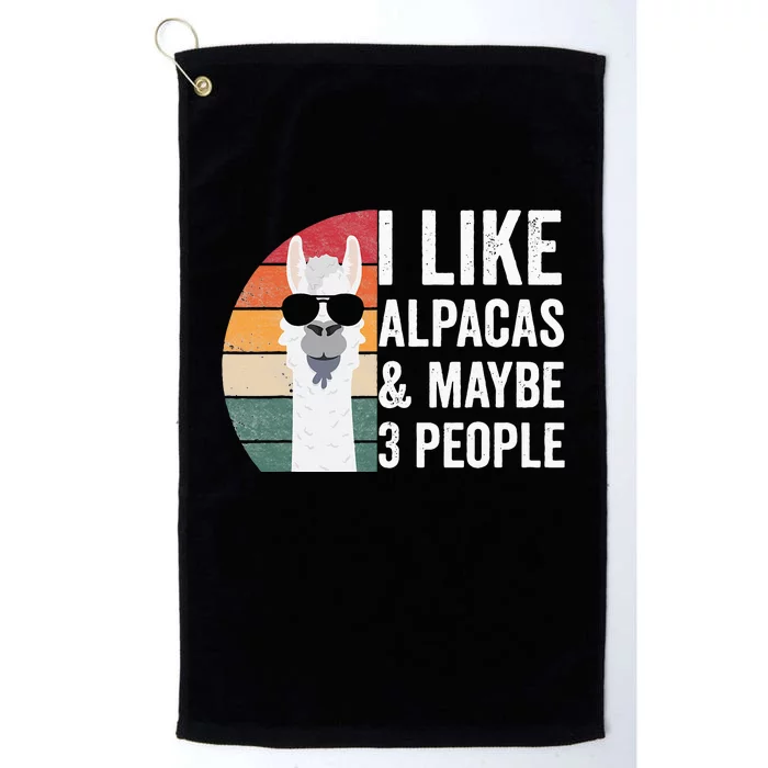 I Like Alpacas And Maybe 3 People Apparel Llama Lovers Platinum Collection Golf Towel