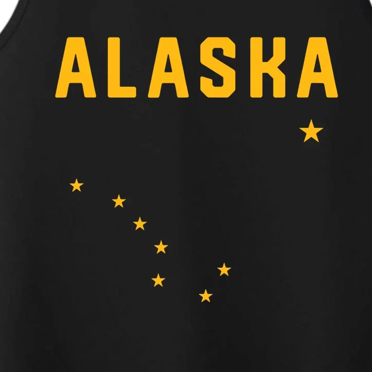 I Love Alaska Minimalist State Flag Performance Tank