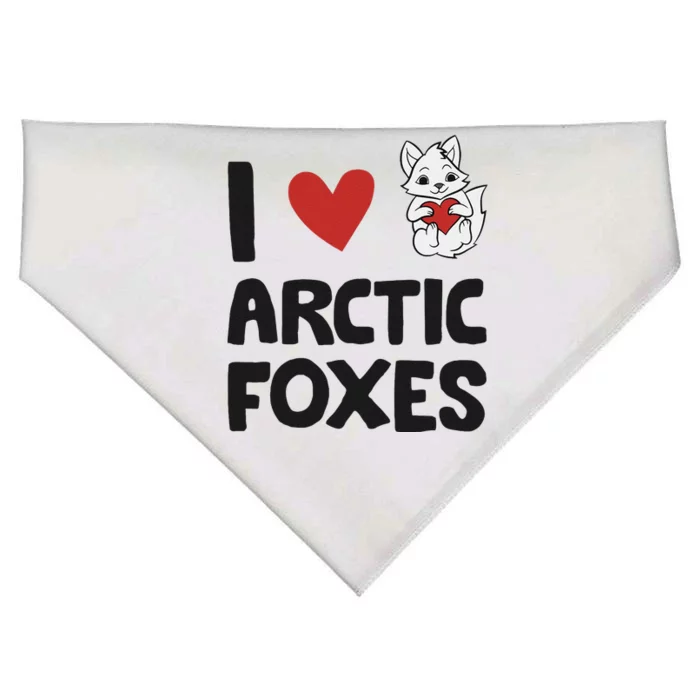 I Love Arctic Foxes Funny Arctic Fox USA-Made Doggie Bandana