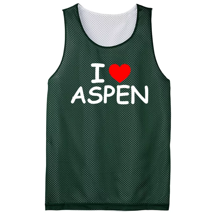 I Love Aspen Mesh Reversible Basketball Jersey Tank