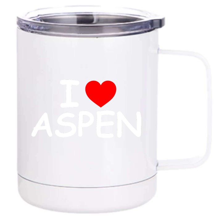 I Love Aspen Front & Back 12oz Stainless Steel Tumbler Cup