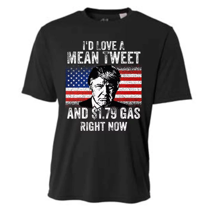 I'd Love A Mean Tweet And $1.79 Gas Right Now American flag Cooling Performance Crew T-Shirt