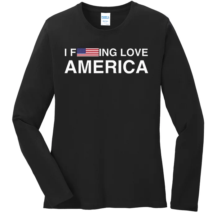 I love america Ladies Long Sleeve Shirt