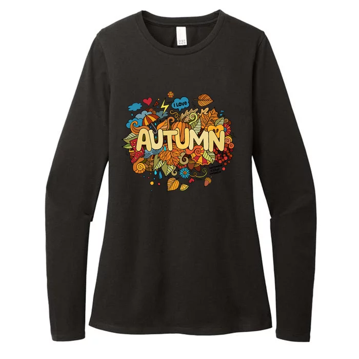 I Love Autumn Cute Gift Womens CVC Long Sleeve Shirt