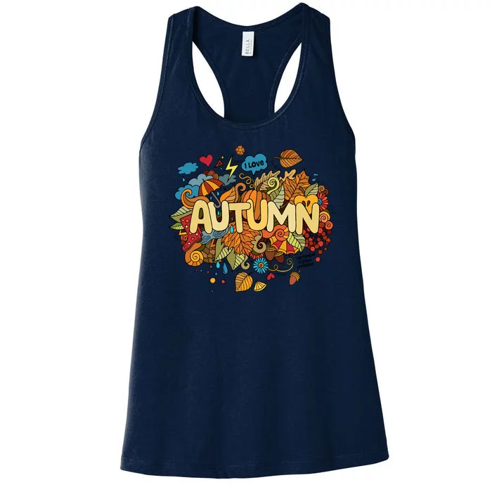 I Love Autumn Cute Gift Women's Racerback Tank