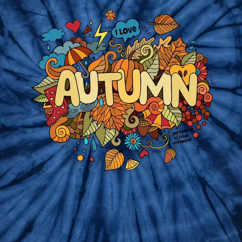 I Love Autumn Cute Gift Tie-Dye T-Shirt